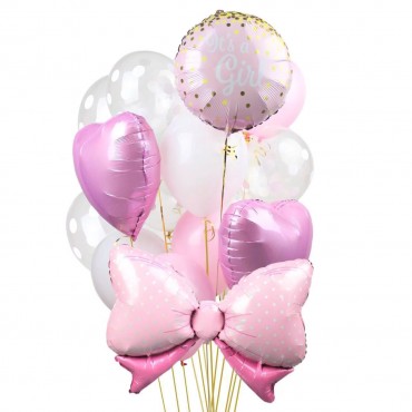 Композиция из шаров "Baby bow pink"